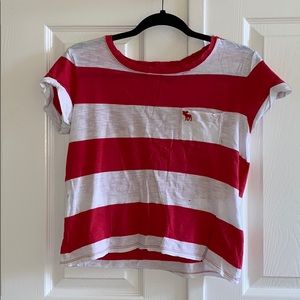 Abercrombie & Fitch Berry Striped Crop Top